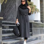 مانتو دخترانه دانشجویی دیپلمات مشکی