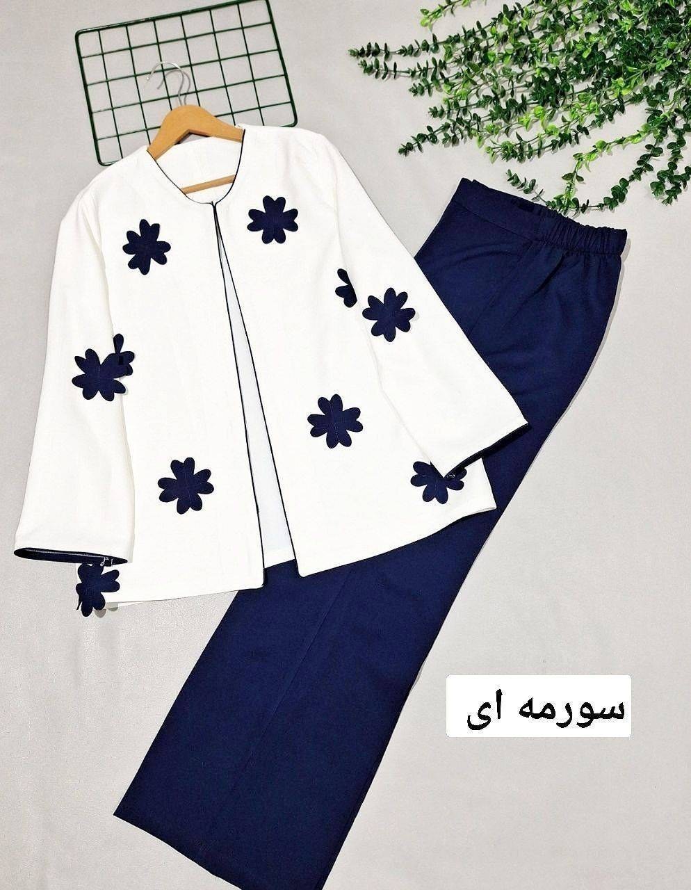 ست زنانه کت و شلوار جنس مازراتی سایز فری دارای رنگبندی 403127 - Image 9