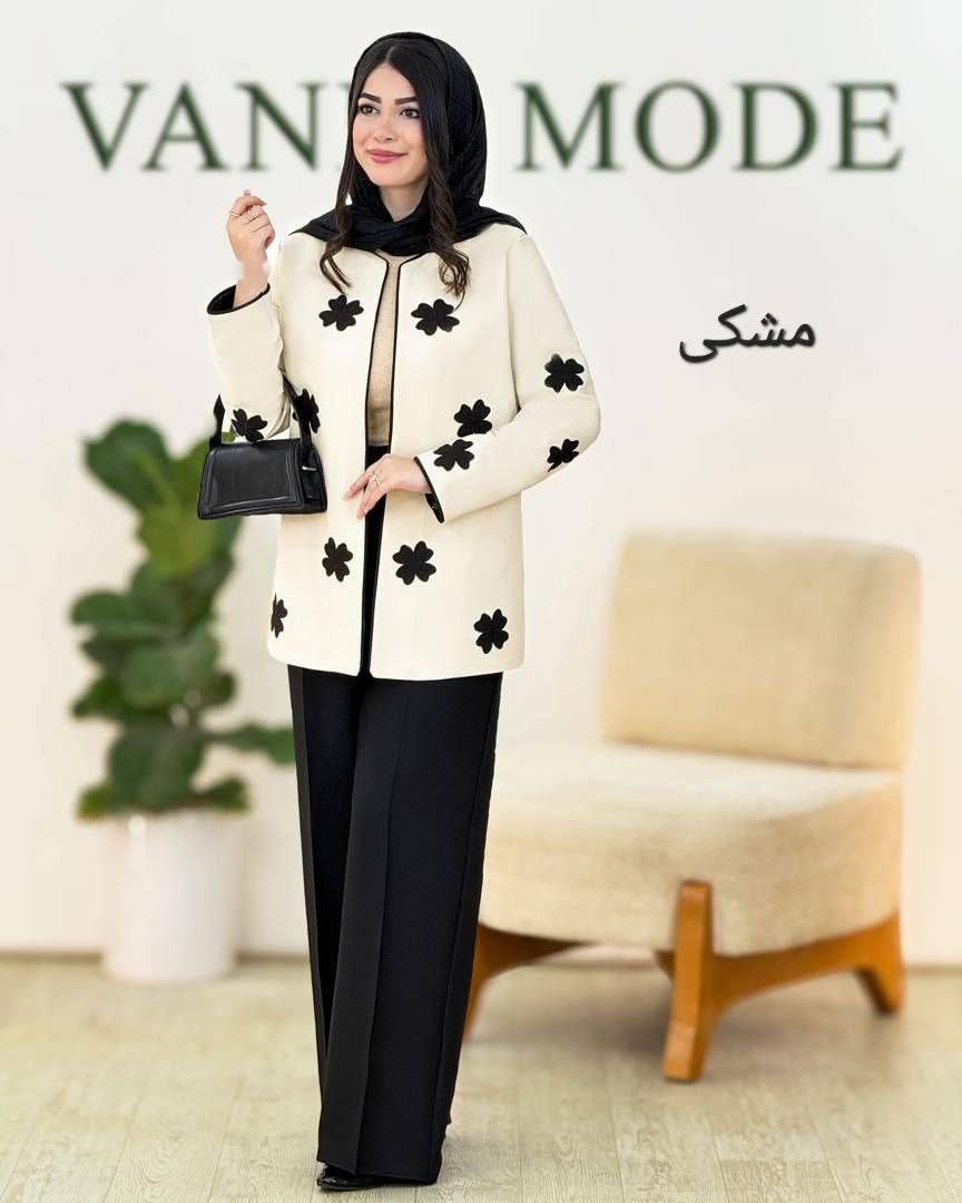 ست زنانه کت و شلوار جنس مازراتی سایز فری دارای رنگبندی 403127 - Image 3