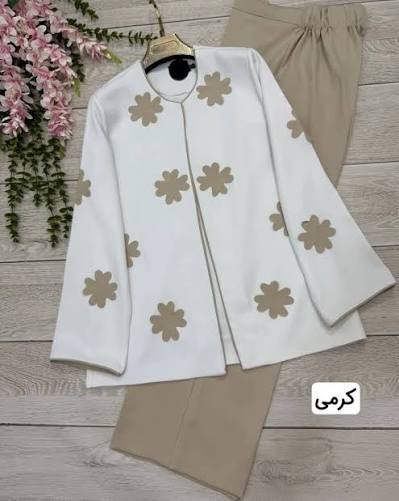 ست زنانه کت و شلوار جنس مازراتی سایز فری دارای رنگبندی 403127 - Image 10